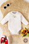 Unisex 100% Organic Cotton Random Printed 3-6-9-12 Months 6-Piece Long Sleeve Baby Bodysuit - 4