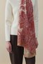 Tropical Almond Pattern Wool Silk Shawl Cream-Pomegranate Flower - 6