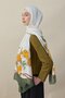 Liva Floral Pattern Silk Voile Shawl Green - 5