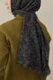 Almond Pattern Wool Silk Shawl Blue-Brown - 5