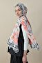 Rose Pattern Silk Voile Shawl Gray - 4