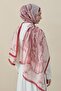 Ethnic Pattern Voile Silk Shawl Red - 5