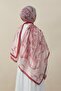 Ethnic Pattern Voile Silk Shawl Red - 3