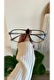 Damla Pilot Oval Bone Transparent Women Men Unisex Blue Light Protection Screen Glasses Eyewear