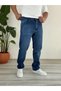 Dark Blue Regular Normal Waist Straight Leg Denim Jeans