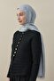H Pattern Cashmere Silk Shawl Silver