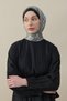 Clamp Pattern Silk Voile Shawl Black