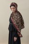 Leopard Voile Silk Shawl with Stripes - 2