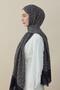 Navy Motif Wool Silk Shawl - 3