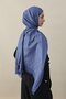 H Pattern Cashmere Silk Shawl Indigo - 4