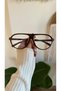 Damla Pilot Oval Bone Transparent Women Men Unisex Blue Light Protection Screen Glasses Eyewear - 4