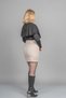 Women's Winter Dark Stone Chic Ornamental Button Detailed Striped Mini Skirt 6824 - 4