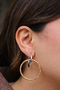 Vip Dangle Double Hoop Earrings Metal Earrings with Steel Tips 5cm - 5