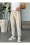Corduroy Pleated Jogger Pants Cream - 3