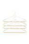 4 Pieces Wooden Backed Shoulder Form Matte White Metal Clothes Hanger, Garment Hanger 21.5X42X0.5 - 6