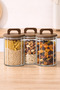 3-Piece Glass Jar Set 950 ml – Wooden Lid, Airtight, Food Storage Jar