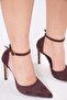 10.5 cm Brown Suede Stiletto Women's High Heels - 5
