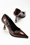 Patent Leather Gold Buckle Heeled Women's Stiletto - 3