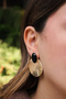 Vip Plate Black Stone Earrings Steel Tip Metal Earrings 4.5cm - 8