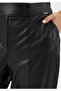 Faux Leather Jogger Pants with Elasticated Cuffs - 2