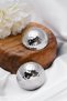 Vip Textured Plate Earrings Half Ball Steel Tip Metal Earrings 4cm - 6