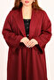 Maroon Red Abaya Women – Lapel Collar, Front-Open Style - 2