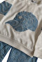 Girl's Sweatshirt Pants 2-Piece Set – Embroidered, Denim Look - 3