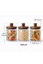 3-Piece Acacia Lid Vacuum Glass Jar Set with Spoon-Kitchen Organizer Set (450ml) - 8