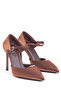 Brown Shoes Women's Heeled Stiletto Shoes Long Heel Ankle Strap Thin Heel - 4