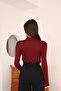 Women's 2-Piece Long Sleeve Half Fisherman Stretch Fabric Combed Cotton Bodysuit - 7
