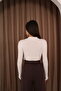 Women's 2-Piece Long Sleeve Half Fisherman Stretch Fabric Combed Cotton Bodysuit - 7