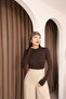 Women's 2-Piece Long Sleeve Half Fisherman Stretch Fabric Combed Cotton Bodysuit - 2