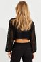 Women's Black Spanish Sleeve a Lace-Like Knit Knitwear Blouse Be325 - 4