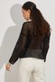 Women's Black Lace-Like Knit Knitwear Blouse Be321 - 3