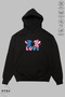 Unisex Hoodie Long Sleeve Stitch and Angel Love Printed Hooded Fleece-Lined Oversized Cotton Sweatshirt - 6