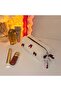 Burgundy Bow Detailed Plush Care Bag/ Makeup Bag/ Pen Holder - 4
