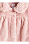 Lcw Baby Pink Peter Pan collar Baby Girl Plush Coat - 3