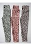 Girl's Flower Pattern Stylish New Season Winter Inner Fleece 3-Piece Leggings Set Pink-Purple-Green Colors 3-12 Years