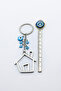 Metal House Handmade Glass Evil Eye Beaded Keychain, New Home Marriage Gift - 4