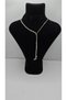 Stainless Steel Flower Tip Zircon Stone Y Model Necklace