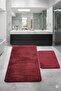 Large Size Non-Slip Absorbent Soft Machine Washable Double Modern Bathroom Mat Set Mürdüm