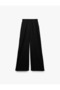 Elastic Waist Wide Leg Black Women's Trousers 6Wal40009Ik - 3