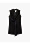 Double-Breasted Collar Belt Detailed Sleeveless Mini Black Women's Dress 6Wak80070Uw - 4