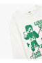 Crew Neck Printed Ecru Boys' Long Sleeve T-Shirt 6Wkb10391Tk - 3