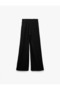 Elastic Waist Wide Leg Black Women's Trousers 6Wal40009Ik - 4