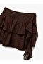Layered Flounce Polka Dot Mini Chiffon Brown Women's Skirt 6Wak70136Uw - 3