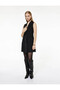 Double-Breasted Collar Belt Detailed Sleeveless Mini Black Women's Dress 6Wak80070Uw