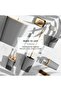 6 Pcs Bathroom Accessories Set, Toilet Brush, Soap Dispenser, Toothbrush Holder, Cup, (Gray S) - 3