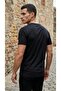 Black Men's Basic T-Shirt Cotton Crew Neck Relaxed Fit - 2