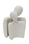 2 Pieces White Textured Stone Figurine Art Couple - 2
